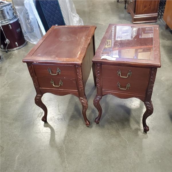 PAIR OF VINTAGE CARVED SIDE TABLES