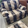 Image 3 : ABSTRACT LIVING ROOM CHAIR AND ROLLING STORAGE OTTOMAN