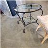 Image 3 : RATTAN BENCH AND OVAL GLASS TOP TABLE