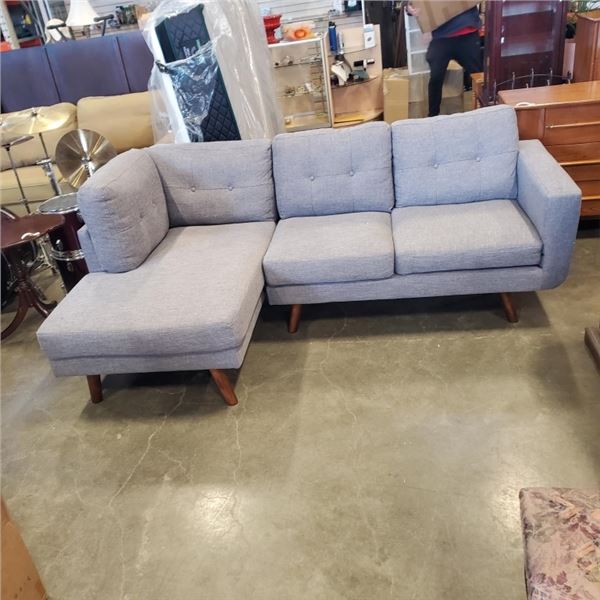 MODERN GREY FABRIC 2 PC SECTIONAL SOFA