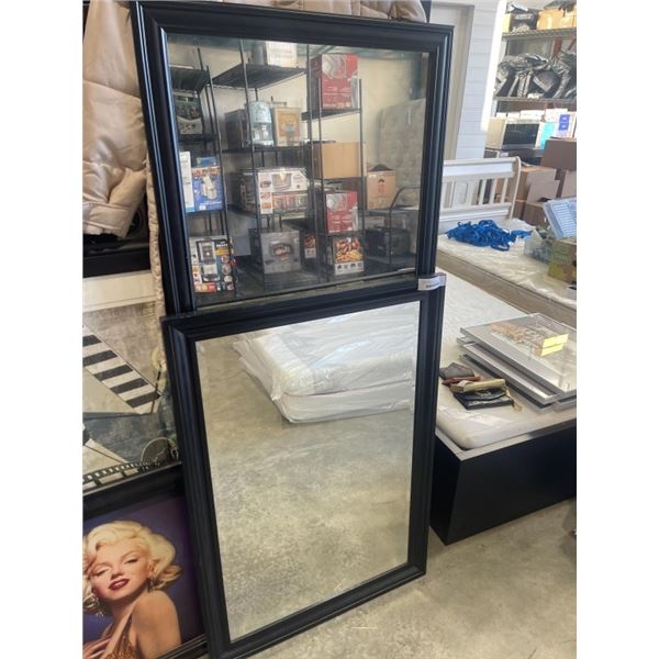 2 BLACK FRAME MIRRORS