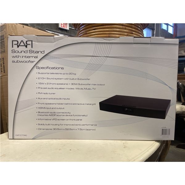 NEW SOUND STAND WITH INTERNAL SUB, BLUETOOTH ENABLED WITH FULL FUNCTION REMOTE