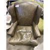 Image 3 : VINTAGE LEATHER WING BACK ARMCHAIR