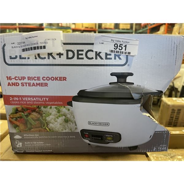 BLACK & DECKER RICE COOKER - TESTED WORKING