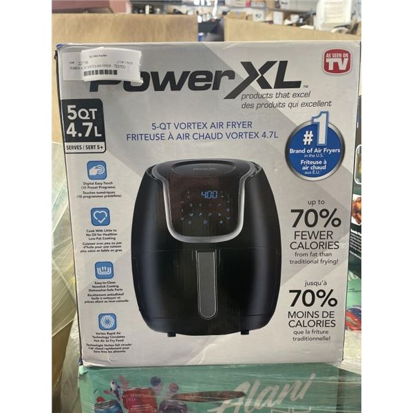 POWER XL 5QT VORTEX AIR FRYER - TESTED WORKING, RETAIL $219