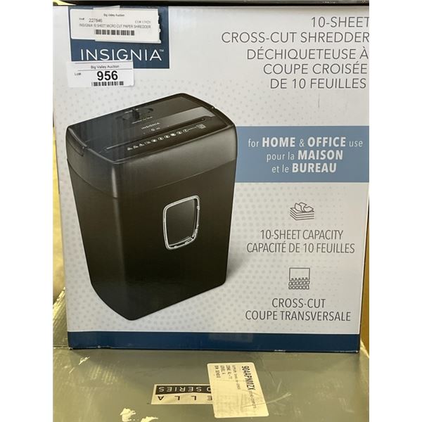 INSIGNIA 10 SHEET MICRO CUT PAPER SHREDDER - TESTED WORKING, RETAIL $129