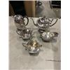 Image 1 : ASSORTMENT OF SILVER PLATE 3 PIECE TEA SET HOT WATER POT AND SAUCE BOAT