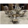 Image 2 : ASSORTMENT OF SILVER PLATE 3 PIECE TEA SET HOT WATER POT AND SAUCE BOAT