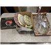 Image 1 : 3 BOXES OF VINTAGE DISHES, CRYSTAL AND DESSERT BOWLS