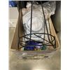 Image 1 : ANTIQUE CHINA PACKING CUBES, AND NEW 50FT HOSE, METAL PLANTSTAND