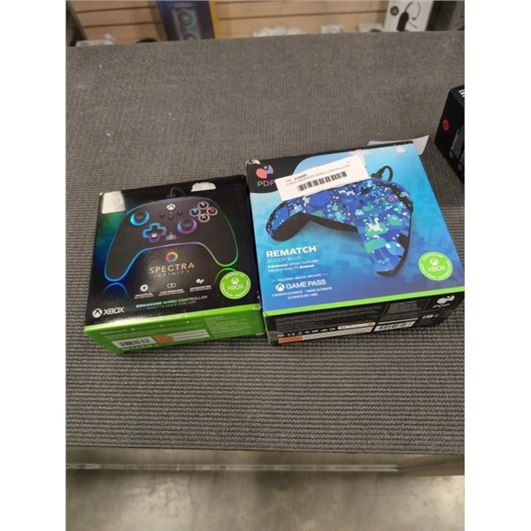 2 XBOX ENHANCED WIRED CONTROLLERS - TESTED WORKING
