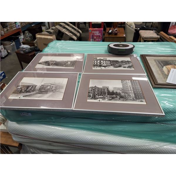 SET OF 4 VANCOUVER HISTORIC PICTURES, 100 YEARS OF TRANSIT