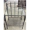 Image 2 : PAIR OF GLASS TOP MODERN SIDE TABLES