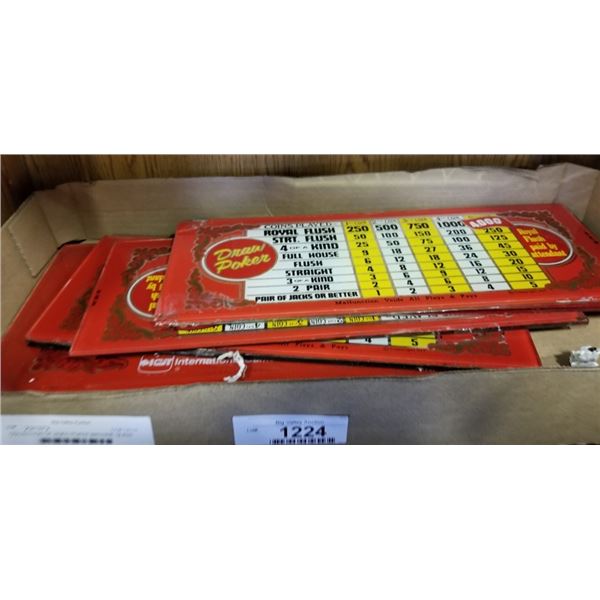 COLLECTION OF VIDEO POKER MACHINE GLASS PANELS