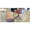 Image 1 : LEATHER OTTOMAN AND PLANT STAND