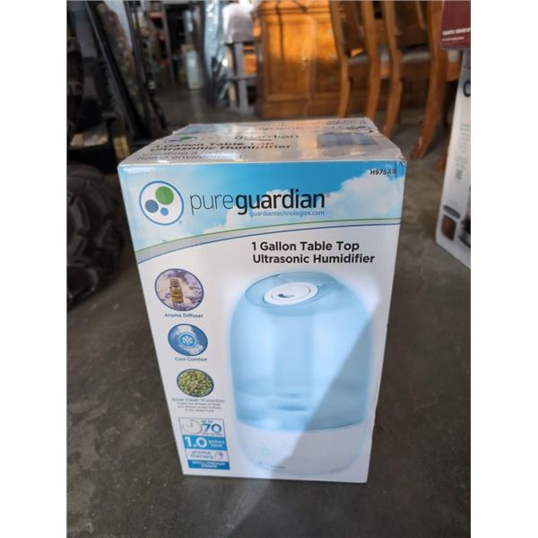 PURE GUARDIAN 70 HR ULTRASONIC HUMIDIFIER W/ AROMATHERAPY TRAY - TESTED WORKING, RETAIL $109