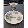 Image 2 : GROUP OF 5 CUPS AND SAUCERS, ROYAL ALBERT ANCESTRAL SERIES, ROYAL DALTON ROYAL ALBERT BRIDESMAID ROS