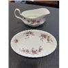 Image 3 : LAVENDER ROSE - ONE COVERED REGULAR DISH, 1 GRAVY BOAT AND SAUCER, SALT AND PEPPERS, 8 FRUIT NAPPIES