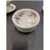 Image 4 : LAVENDER ROSE - ONE COVERED REGULAR DISH, 1 GRAVY BOAT AND SAUCER, SALT AND PEPPERS, 8 FRUIT NAPPIES