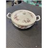 Image 8 : LAVENDER ROSE - ONE COVERED REGULAR DISH, 1 GRAVY BOAT AND SAUCER, SALT AND PEPPERS, 8 FRUIT NAPPIES