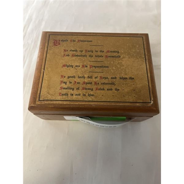 WOODEN FISHERMAN POEM BOX W/ TR-SONIC VII FISH GETTER