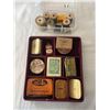Image 1 : VINTAGE TINS W/ HOOKS, FISHING ACCESSORIES AND WOODEN SPOOLS