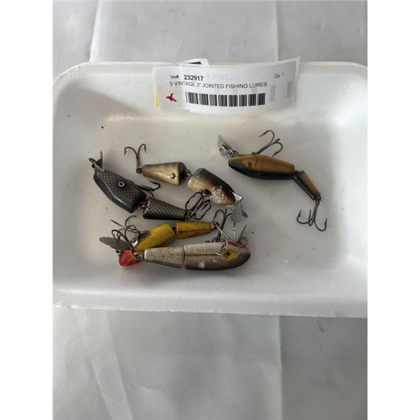 5 VINTAGE 3" JOINTED FISHING LURES