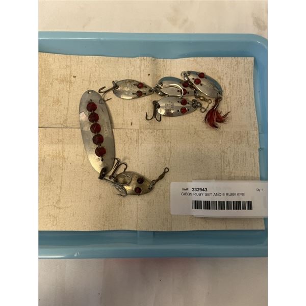 GIBBS RUBY SET AND 5 RUBY EYE WIGGLERS