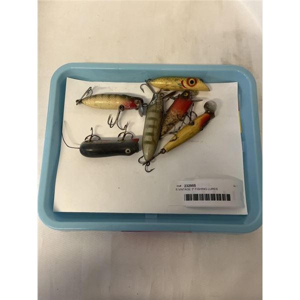 6 VINTAGE 3" FISHING LURES
