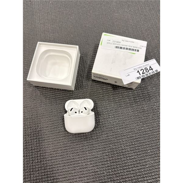 APPLE AIRPODS 4 IN EAR TRUE WIRELESS EARBUDS WITH USB-C CHARGING CASE - TESTED WORKING, RETAIL $179