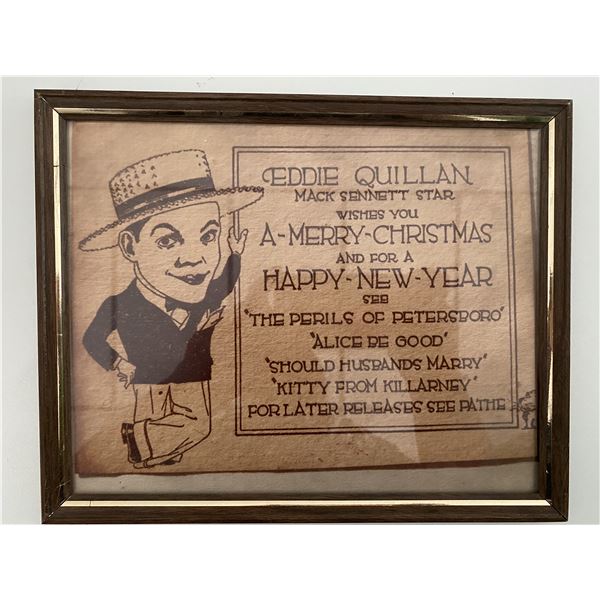 Eddie Quillan framed holiday movie advertisement