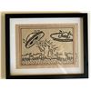 Image 1 : Keith Haring signed drawing in custom frame