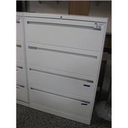 White Kimbal 4 Drawer Lateral File Cabinet