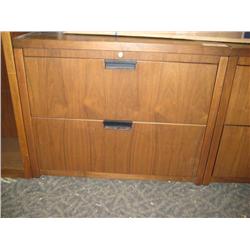 Walnut 2 Drawer Lateral File Cabinet