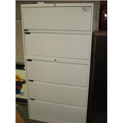 White 5 Drawer Lateral File Cabinet