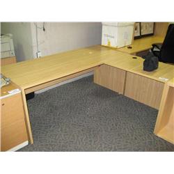 Oak L-shape Excutive Desk