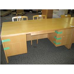 Ash Maple Double Pedestal Executive Desk