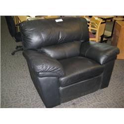 Black Leather  Reclining Swivel Sofa Chair