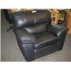 Image 1 : Black Leather  Reclining Swivel Sofa Chair