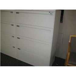 White Kimball 4 Drawer Lateral File Cabinet