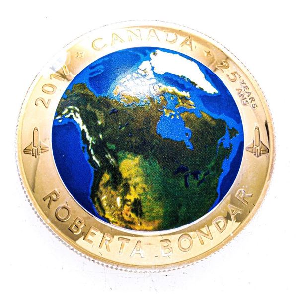 2017 $25 A View of Canada From Space - Pure Silver Convex Coin