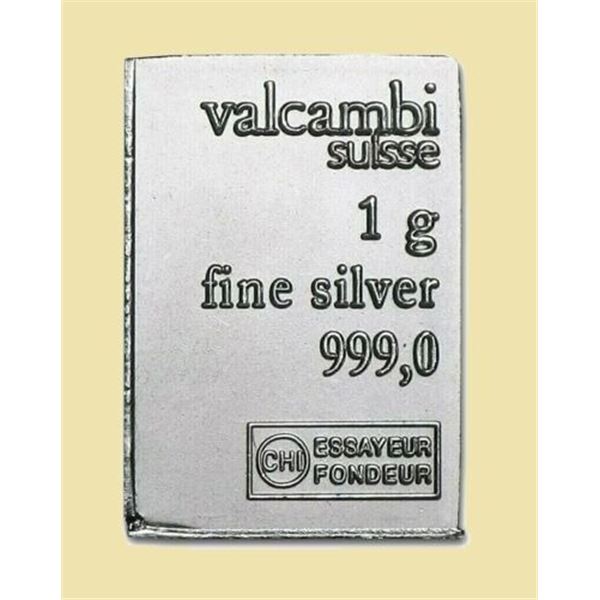 1 gram Silver Bar Valcambi CombiBar In Assay -(1 Bar)
