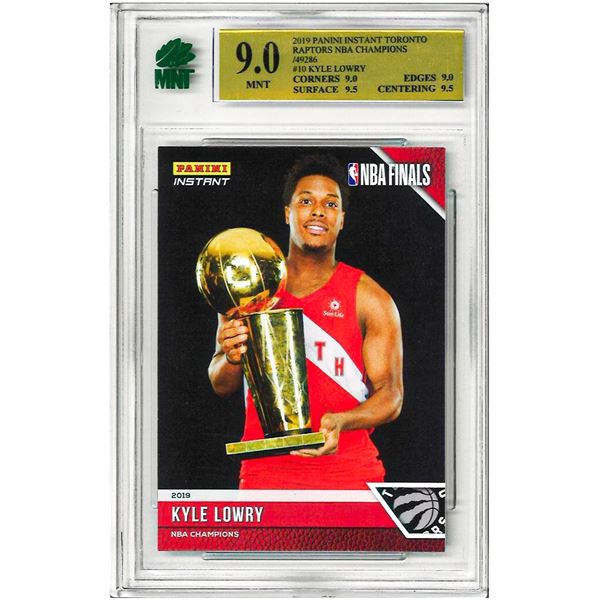 OE - Kyle Lowry #10 2019 Panini Instant Toronto Raptors NBA Champions /49286 Graded 9 MNT