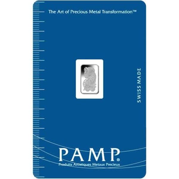 1 gram Platinum Bar PAMP Suisse Lady Fortuna .9995 Fine (In Assay)