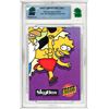 Image 2 : SSR - The Simpsons Bart Simpson 1993 Skybox W9 Bartman Wiggle Card Graded 8 MNT