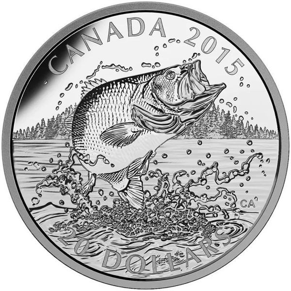 2015 $20 North American Sportfish: Largemouth Bass - Pure Silver Coin