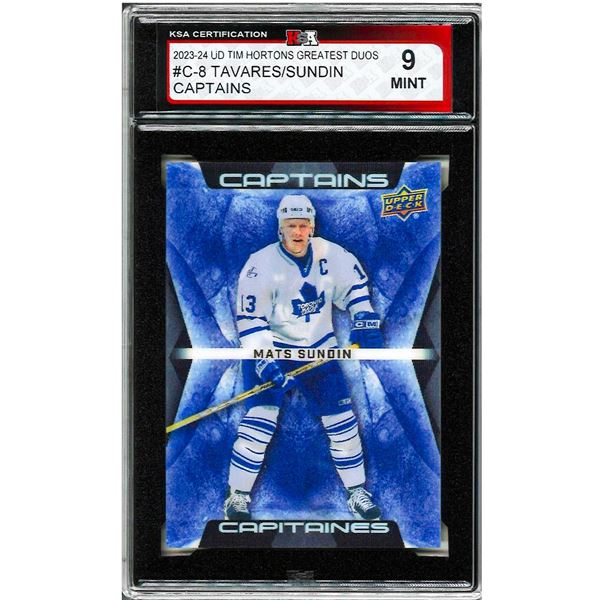 OR - Tavares/Sundin #C-8 2023-24 Tim Hortons Greatest Duos Graded 9 KSA