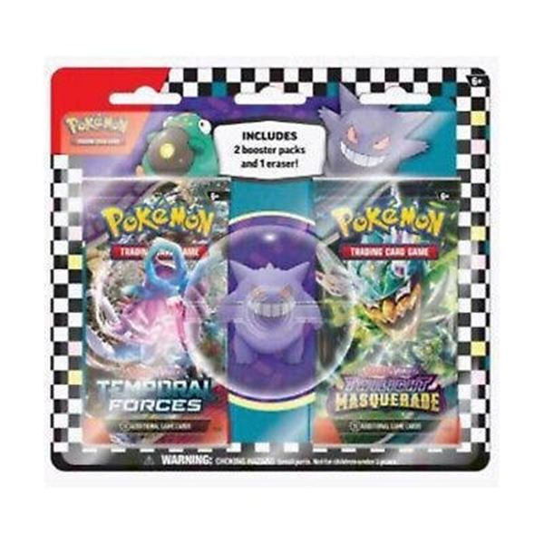 (Kg) Pokemon TCG Supplies - Back 2 School 2024 GENGAR ERASER BLISTER (w/ 2 Packs+)