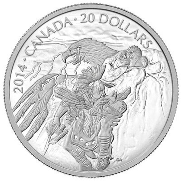 2014 $20 Nanaboozhoo and the Thunderbird's Nest - Pure Silver Coin