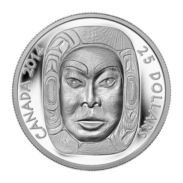 2014 $25 Matriarch Moon Mask - Pure Silver Coin
